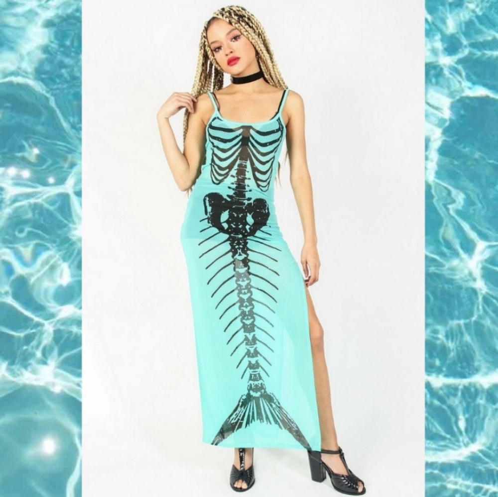 💙 Iron Fist Bone Deep Mesh Maxi Dress 💙